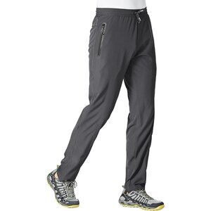 Men's Quick Dry Lightweight Breathable Hiking Running Pants with Zipper Pockets